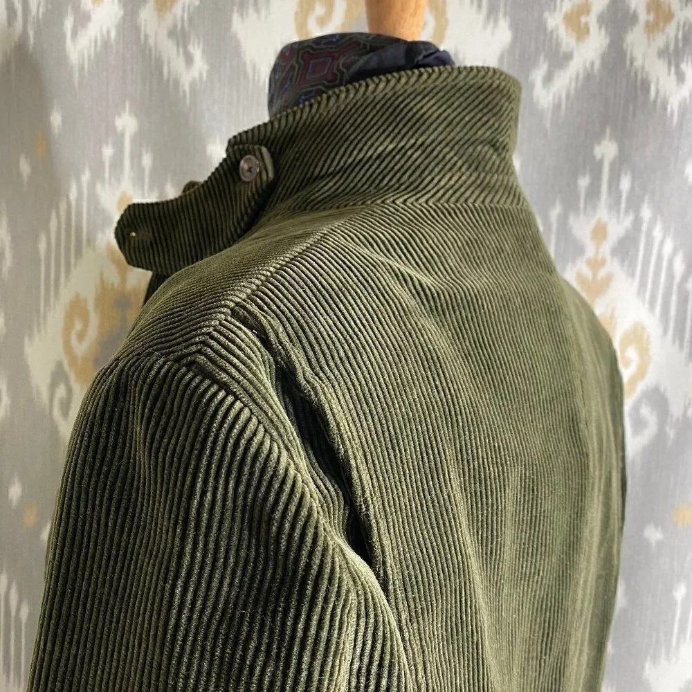 Polo Ralph Lauren Vintage Olive Green Cotton Corduroy Messenger Sport Coat